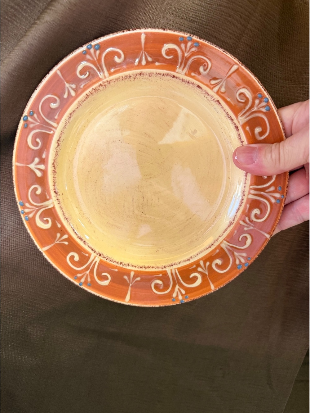Deruta Italy Yellow Orange Decorative Plate